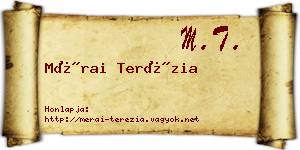 Mérai Terézia névjegykártya