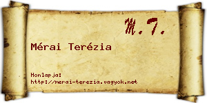 Mérai Terézia névjegykártya